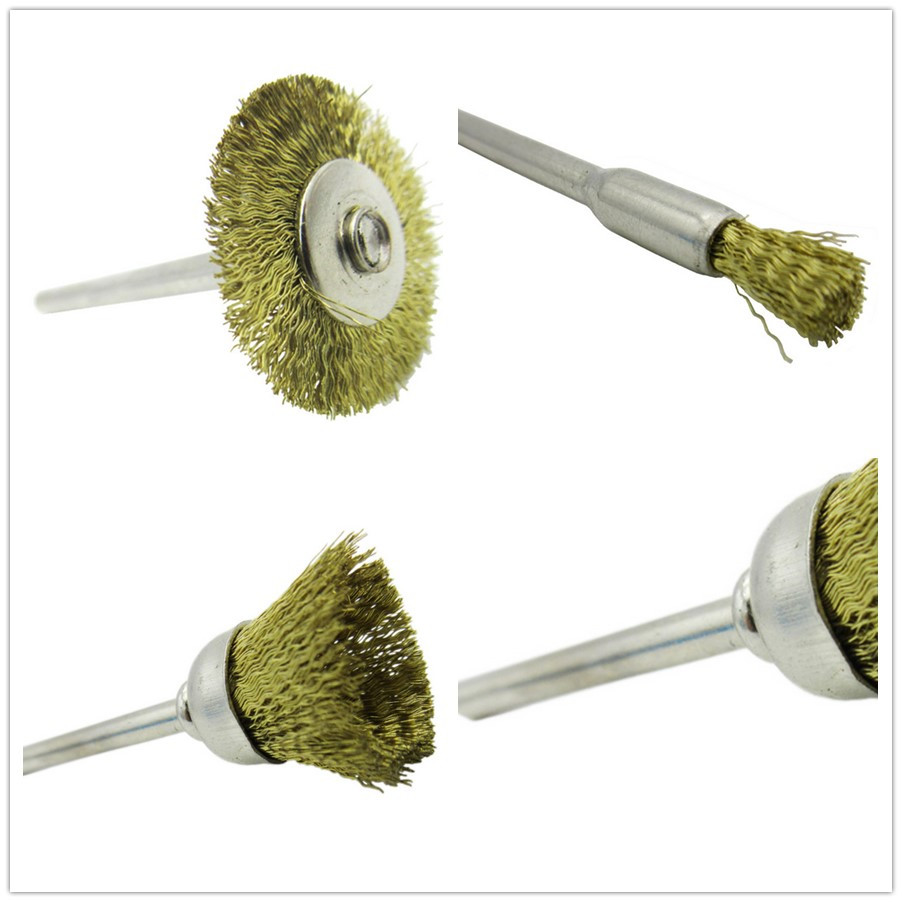 3pcs ̾ 귡 귯 귯  Dremel Ÿ  ׼/3pcs Wire Brass Brush Brushes Wheel Dremel Accessories for Rotary Tools